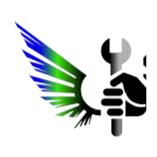 Sascha Otto Logo – Hand mit Schraubenschlüssel und Flügel
